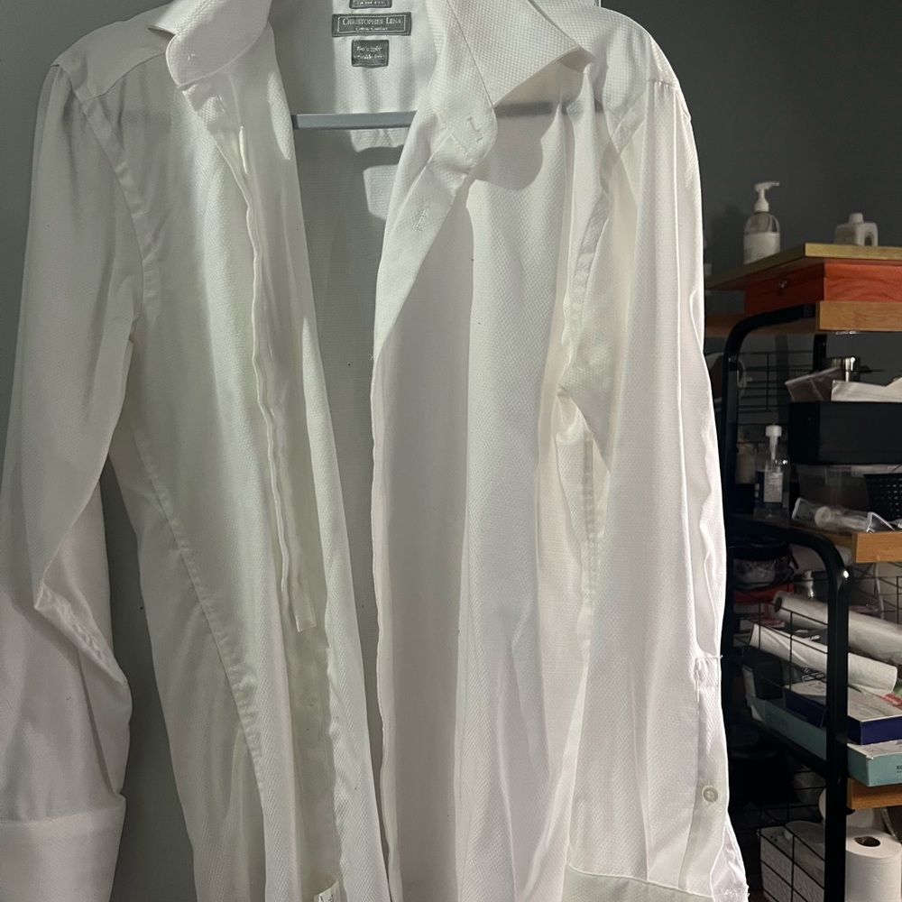 White Casual Button Down Shirt with Lightweight Fabric